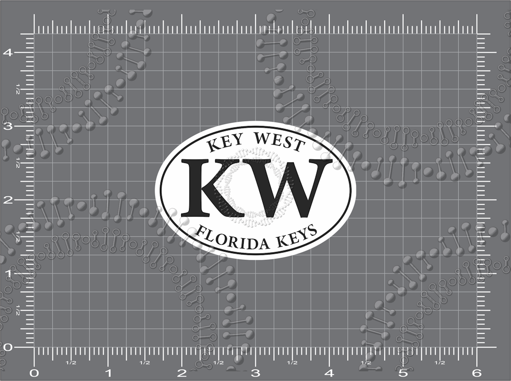 Key West, FL - KW White Decal
