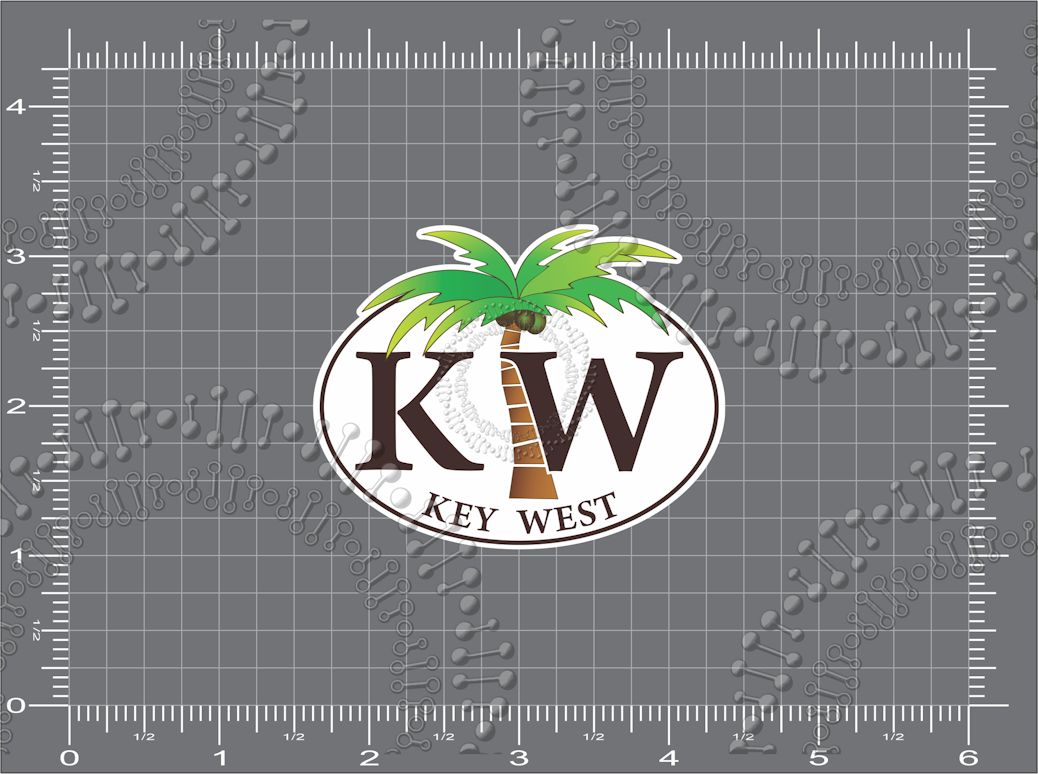 Key West, FL - KW with Palm Tree