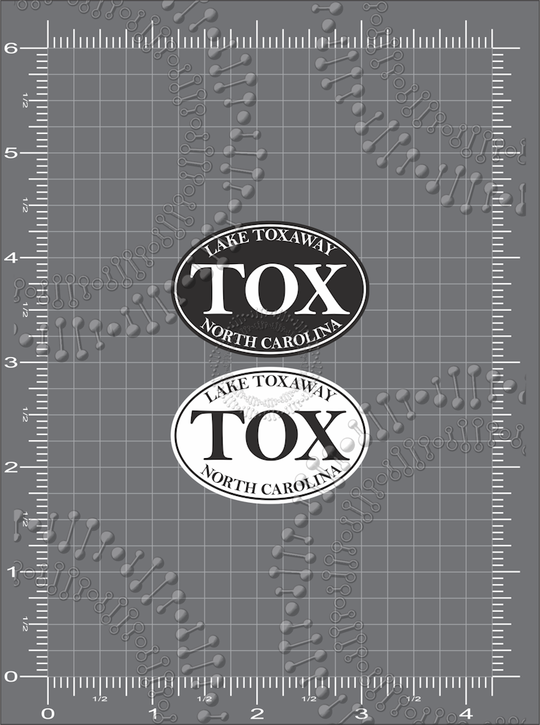 Lake Toxaway, NC - Black and White TOX Decal