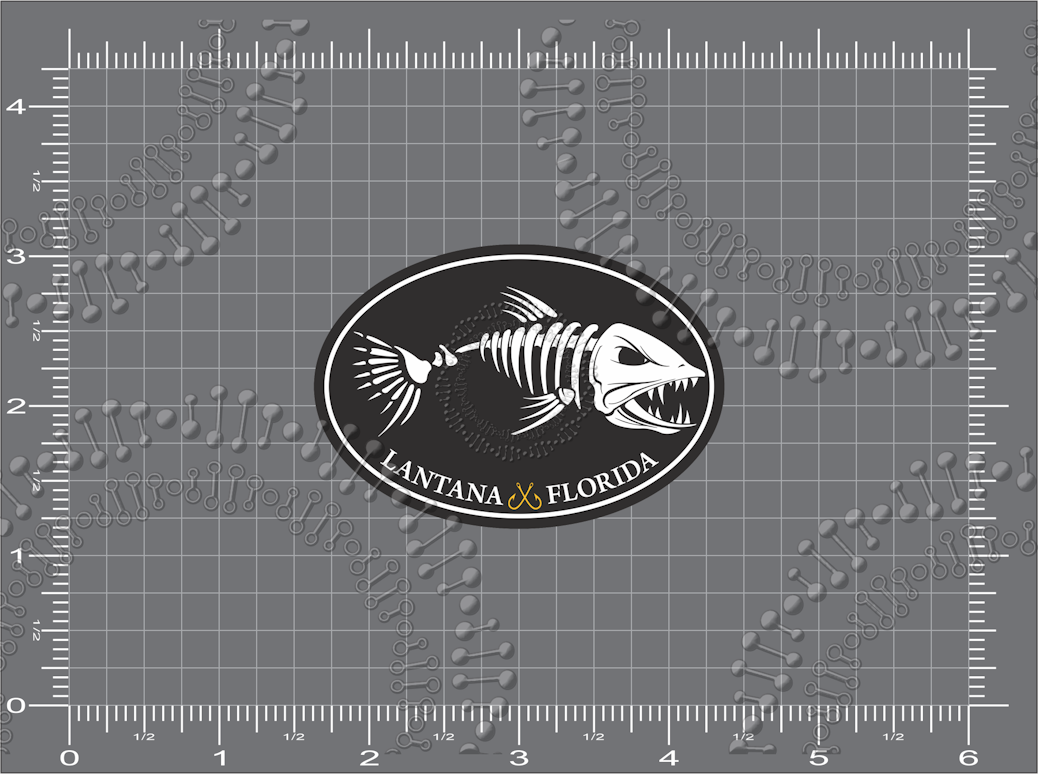 Lantana, FL - Black Fishbonz Decal
