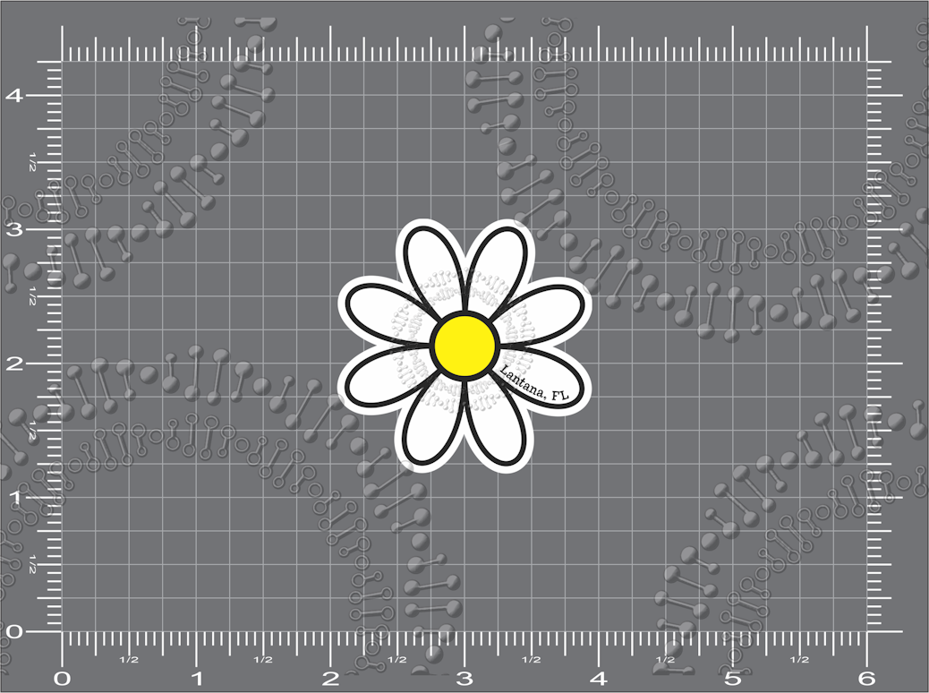 Lantana, FL - White Daisy Decal