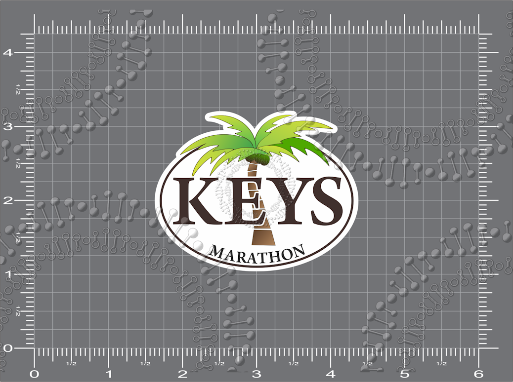 Marathon, FL - Keys Palm Tree Decal