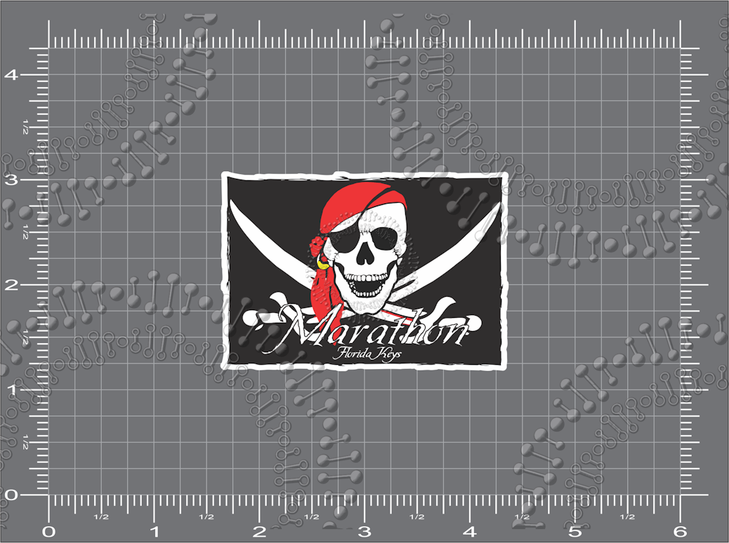 Marathon, FL - Pirate Flag Decal
