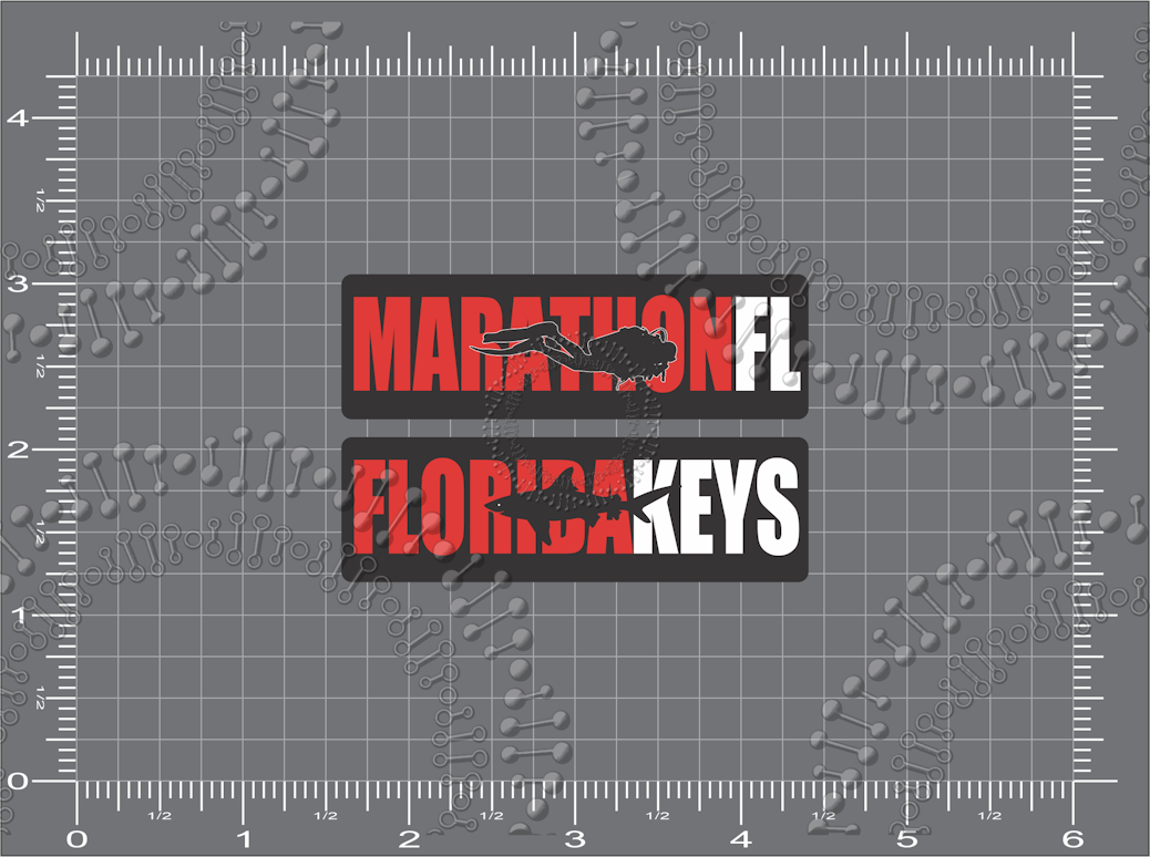 Marathon, FL - Scuba Marathon and Florida Keys Decal