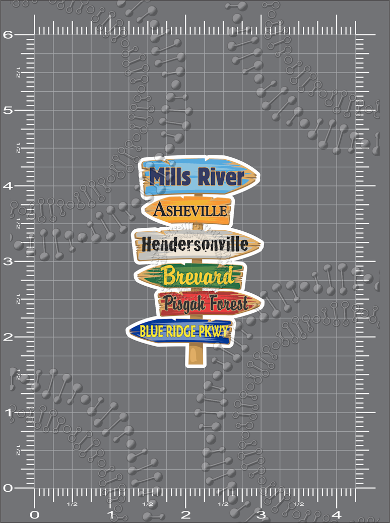Mills River, NC - Mills River Directional Decal