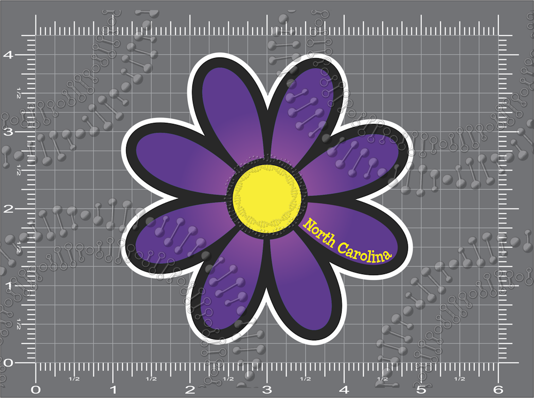 North Carolina -Daisy Purple Gradient Decal