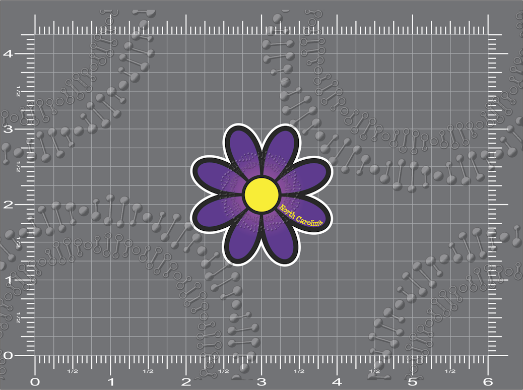 North Carolina -Daisy Purple Gradient Decal