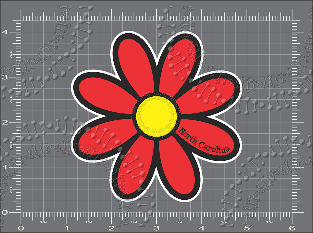 North Carolina - Red Daisy Decal