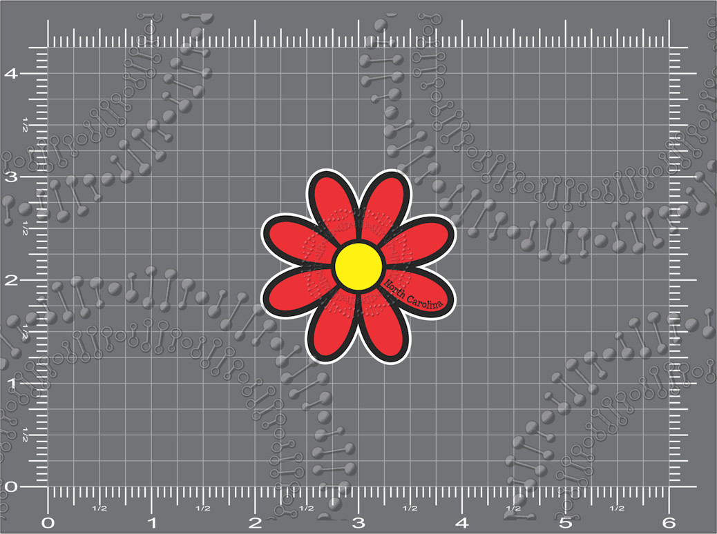 North Carolina - Red Daisy Decal