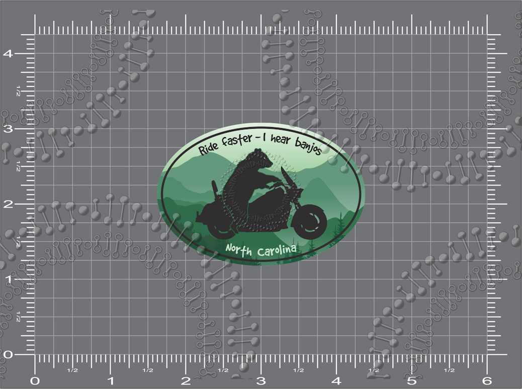 North Carolina - Ride Faster I Hear Banjos Decal