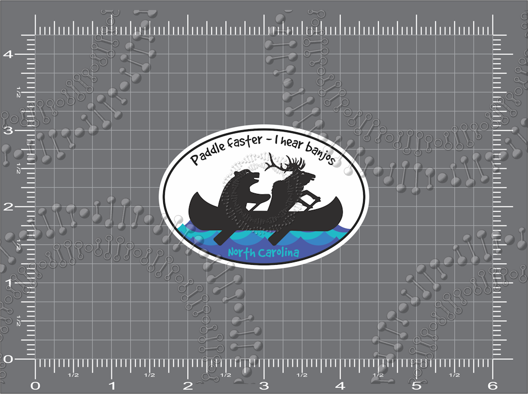 North Carolina - Paddle Faster - I Hear Banjos - Elk Decal