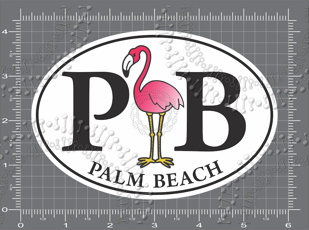 Palm Beach, FL - PB with Flamingo Decal