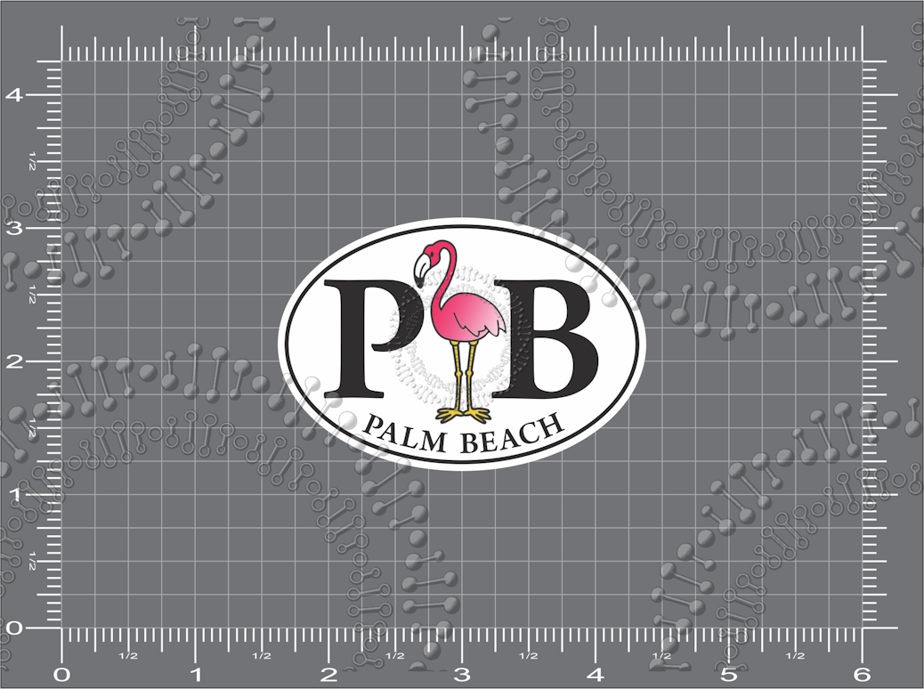 Palm Beach, FL - PB with Flamingo Decal