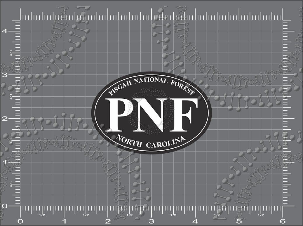 Pisgah National Forest, NC - PNF Black Oval Decal