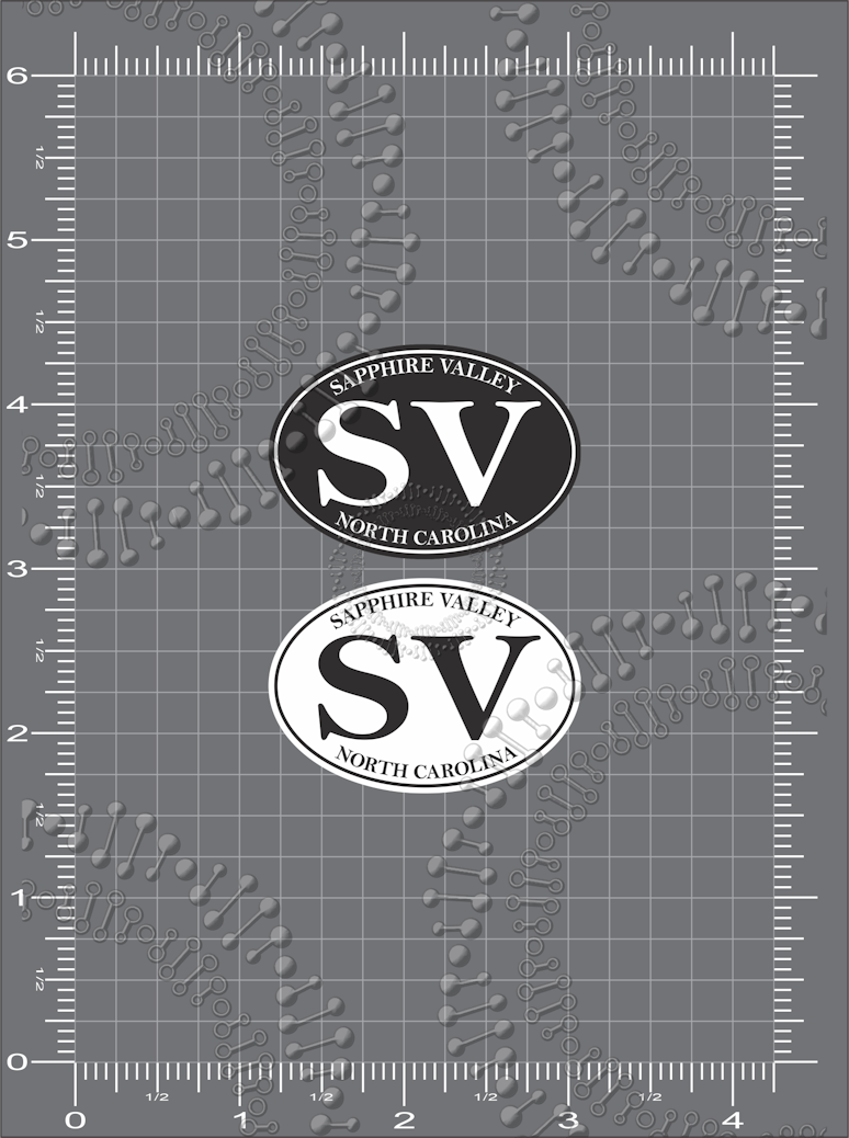 Sapphire, NC - SV Black and White Decal