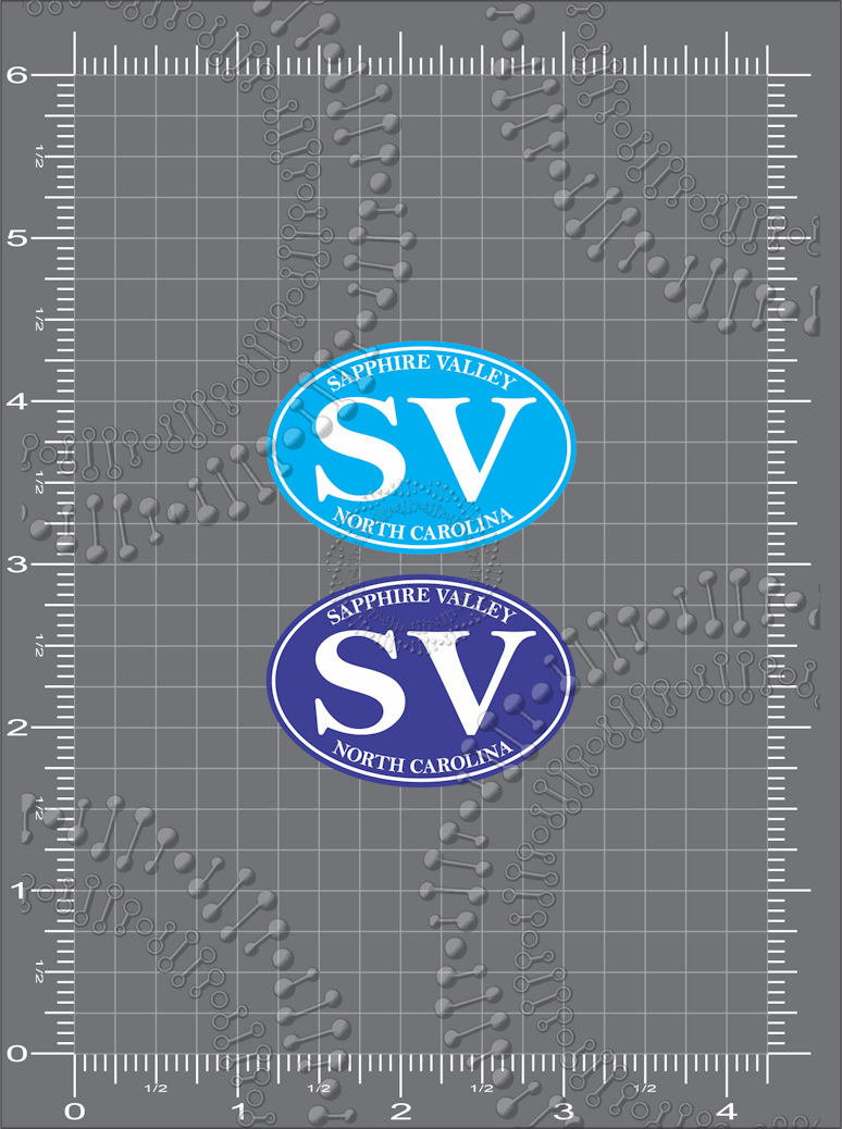 Sapphire, NC - SV Blue and Cyan Decal