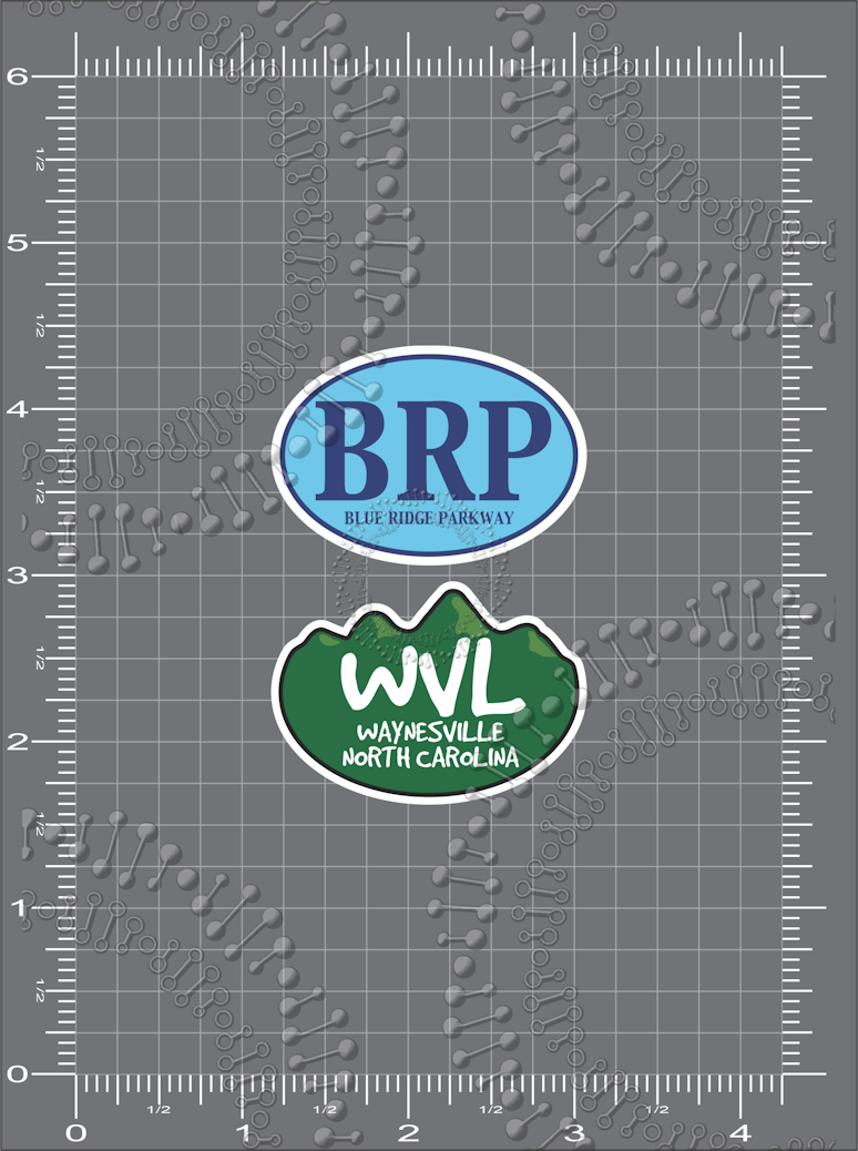 Waynesville, NC - Cyan BRP Oval and WVL Forest Decal