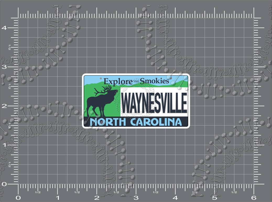 Waynesville, NC - Elk License Plate Decal