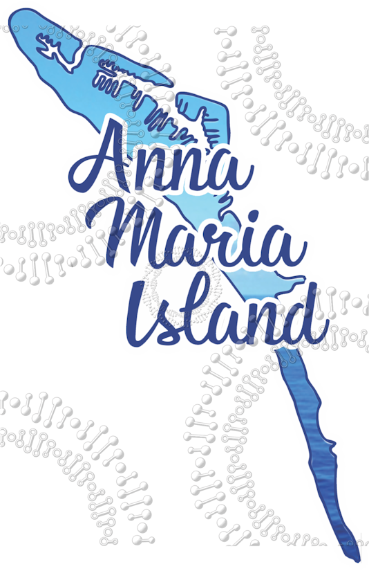 Anna Maria Island, FL - Island Shape with Cursive Text Decal – Decal DNA