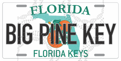 Big Pine Key, FL - License Plate Decal