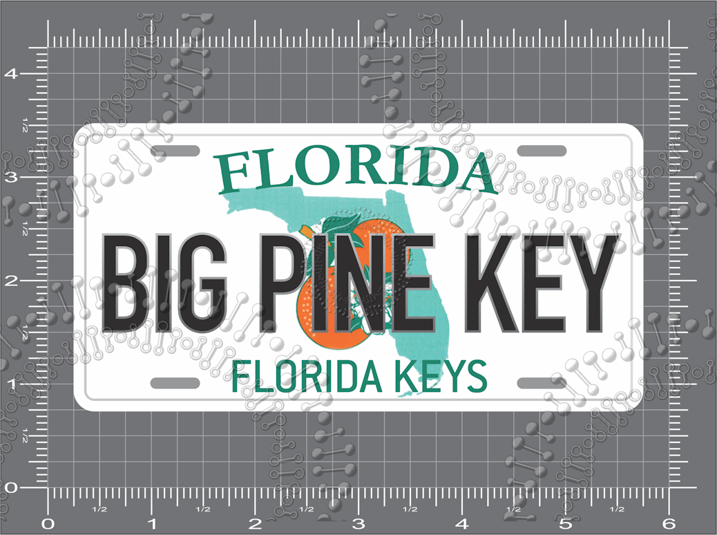Big Pine Key, FL - License Plate Decal