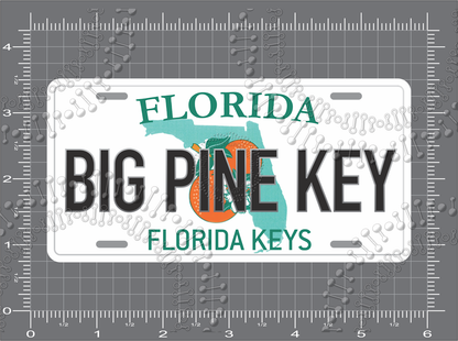 Big Pine Key, FL - License Plate Decal