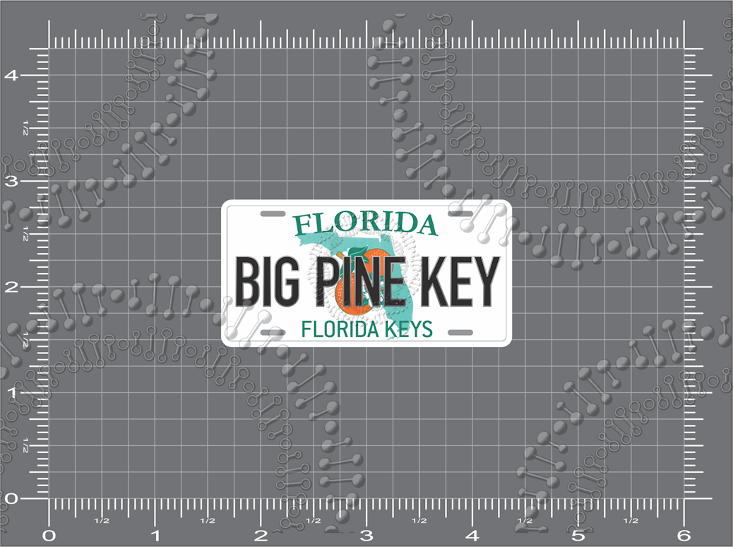 Big Pine Key, FL - License Plate Decal