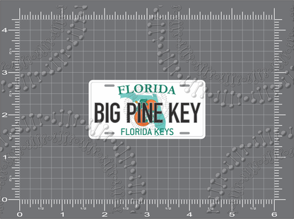 Big Pine Key, FL - License Plate Decal