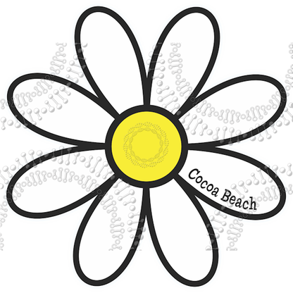 Cocoa Beach, FL - White Daisy Decal