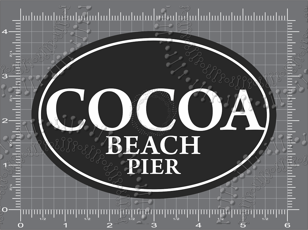 Cocoa Beach, FL - Black Cocoa Beach Pier Decal