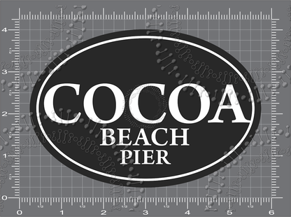 Cocoa Beach, FL - Black Cocoa Beach Pier Decal