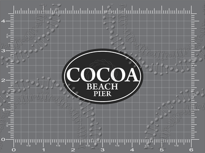 Cocoa Beach, FL - Black Cocoa Beach Pier Decal
