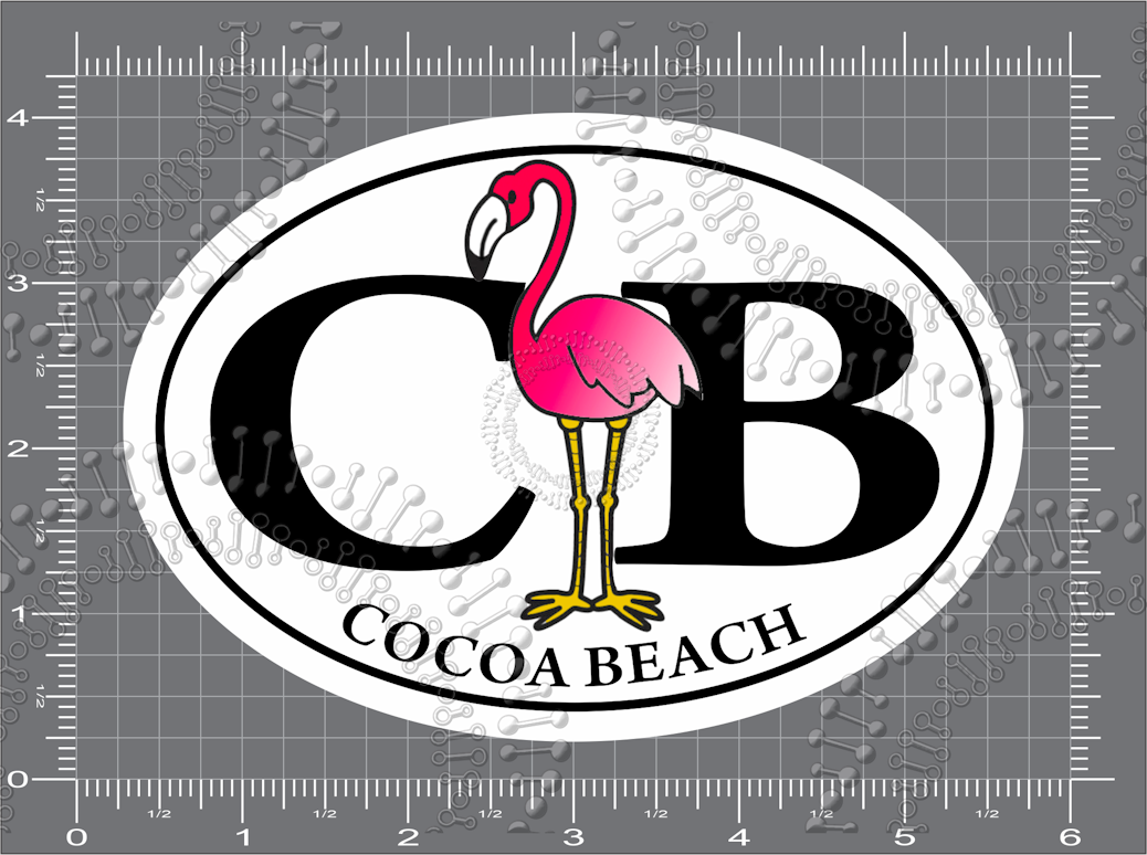 Cocoa Beach, FL - CB with Flamingo Decal