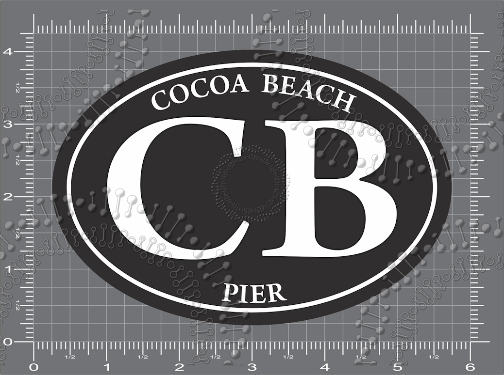 Cocoa Beach, FL - Cocoa Beach Pier Black Decal
