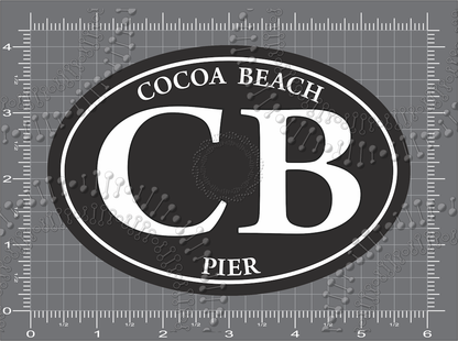 Cocoa Beach, FL - Cocoa Beach Pier Black Decal