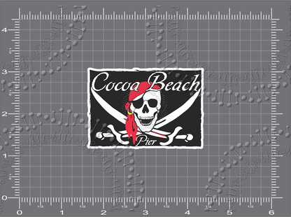 Cocoa Beach, FL - Cocoa Beach Pier Pirate Decal