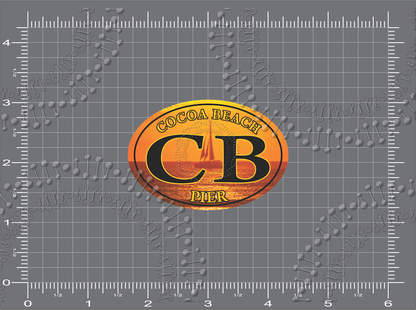 Cocoa Beach, FL - Cocoa Beach Pier Sail Boat Decal