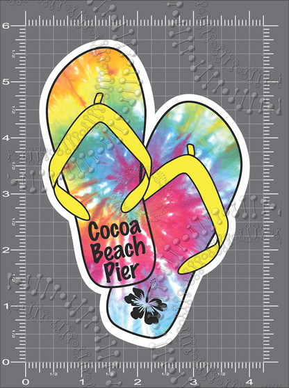 Cocoa Beach, FL - Cocoa Beach Pier Sandal Decal