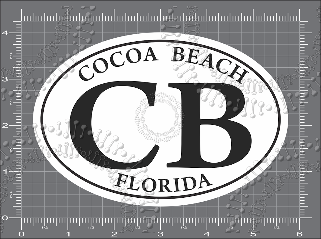Cocoa Beach, FL - Cocoa Beach White Oval Decal