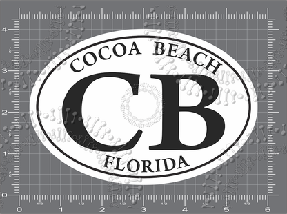 Cocoa Beach, FL - Cocoa Beach White Oval Decal