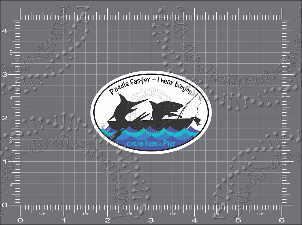 Cocoa Beach, FL - Paddle Faster - I Hear Banjos Decal