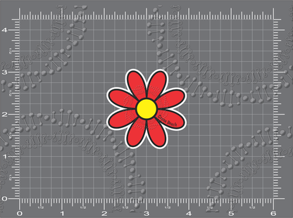 Cocoa Beach, FL - Red Daisy Decal