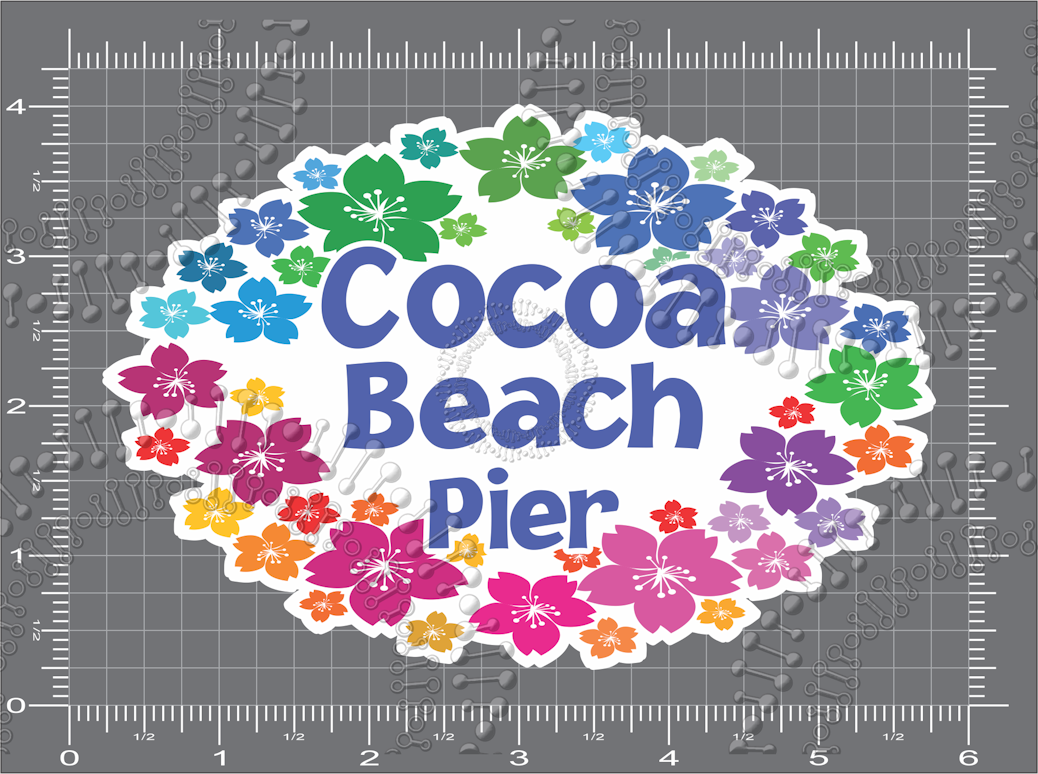 Cocoa Beach, FL - Wreath Decal