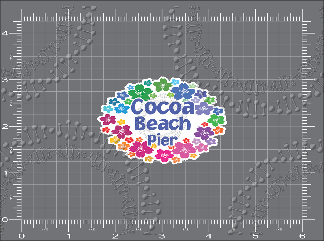 Cocoa Beach, FL - Wreath Decal
