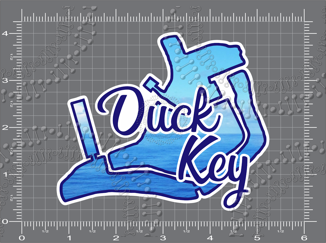 Duck Key, FL - Island Shape with Text Decal