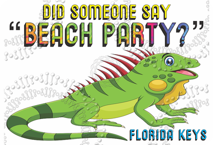 Florida Keys - Beach Party Iguana Decal