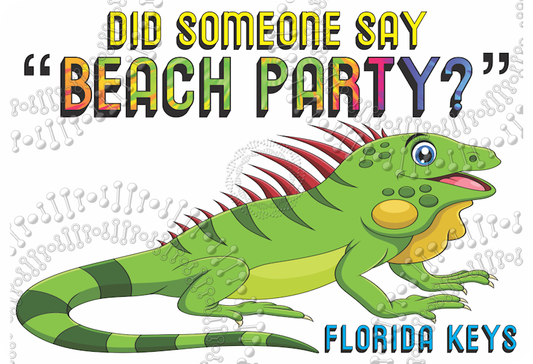 Florida Keys - Beach Party Iguana Decal
