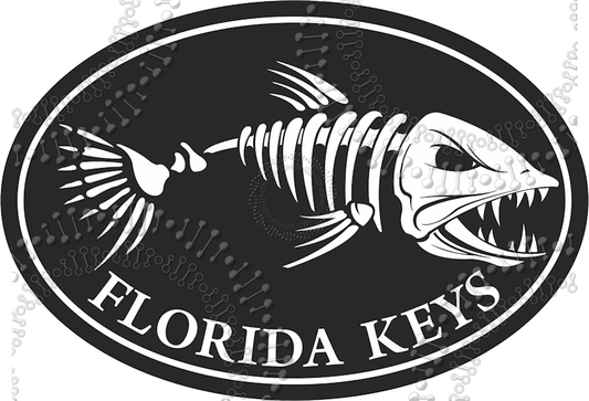Florida Keys - Black Fishbonz Decal