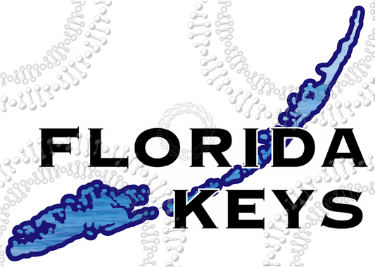 Florida Keys - Block Text with Island Decal