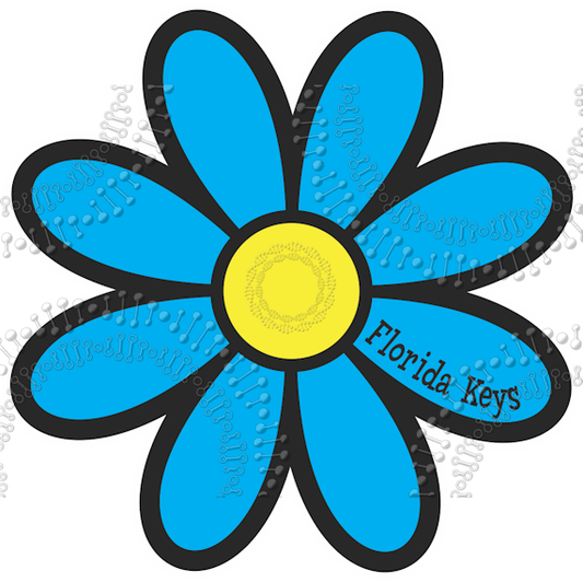Florida Keys - Cyan Daisy Decal